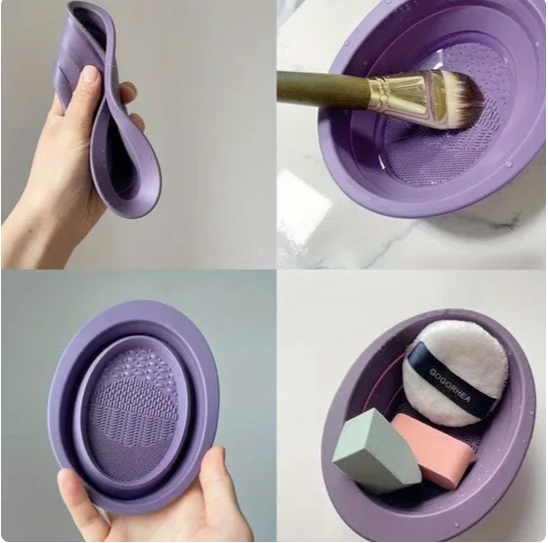 silicone folding makeup brush cleaner