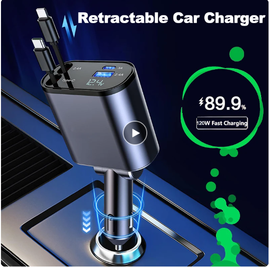 Duo Retractable Car Charger