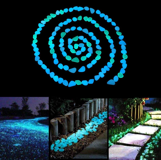 500Pcs Glow In The Dark Garden Pebbles