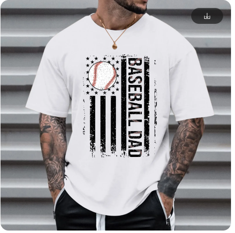 Mens Summer Baseball T shirt