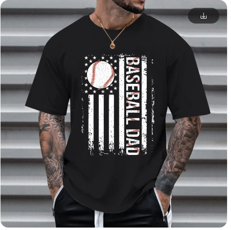 Mens Summer Baseball T shirt